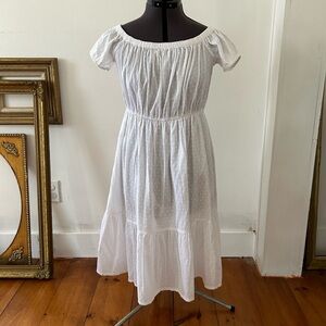 NWT White peasant style J.Crew dress, Size Medium